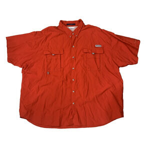 Columbia PFG Fishing Shirt Mens 4XT Red Vented Short Sleeve Performance Big Tall